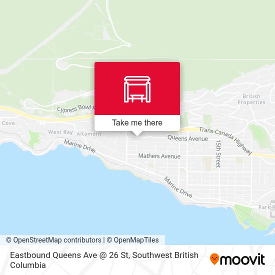 Eastbound Queens Ave @ 26 St map