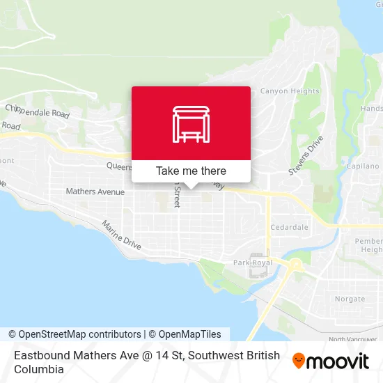 Eastbound Mathers Ave @ 14 St map
