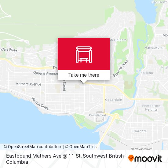 Eastbound Mathers Ave @ 11 St map