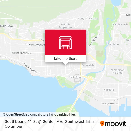 Southbound 11 St @ Gordon Ave map