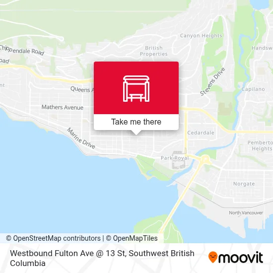 Westbound Fulton Ave @ 13 St map