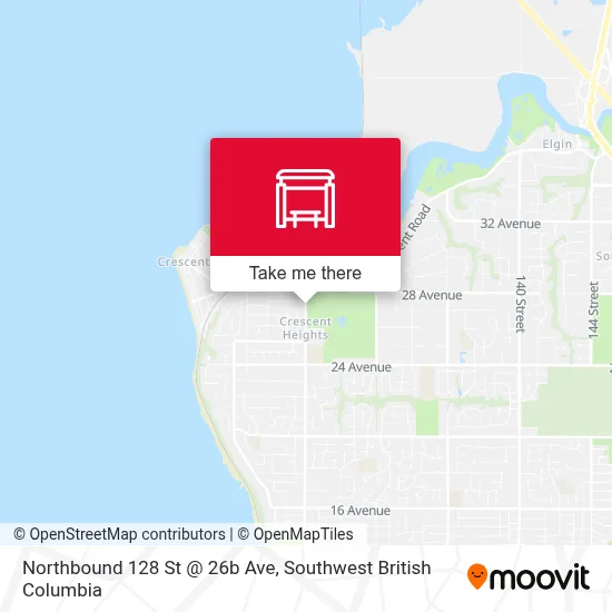 Northbound 128 St @ 26b Ave map