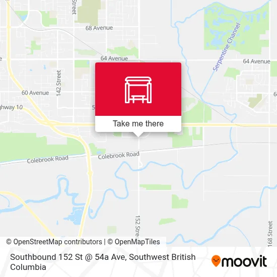 Southbound 152 St @ 54a Ave map