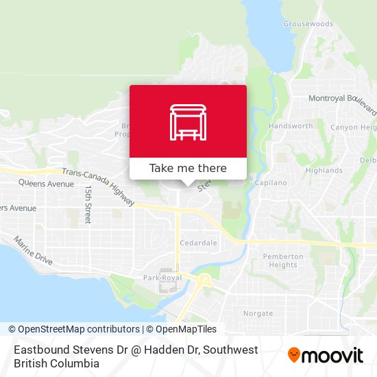 Eastbound Stevens Dr @ Hadden Dr map