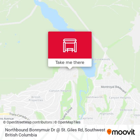 Northbound Bonnymuir Dr @ St. Giles Rd map