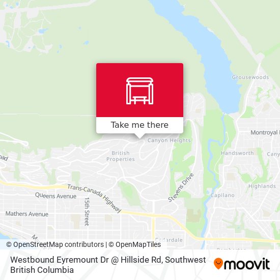 Westbound Eyremount Dr @ Hillside Rd map