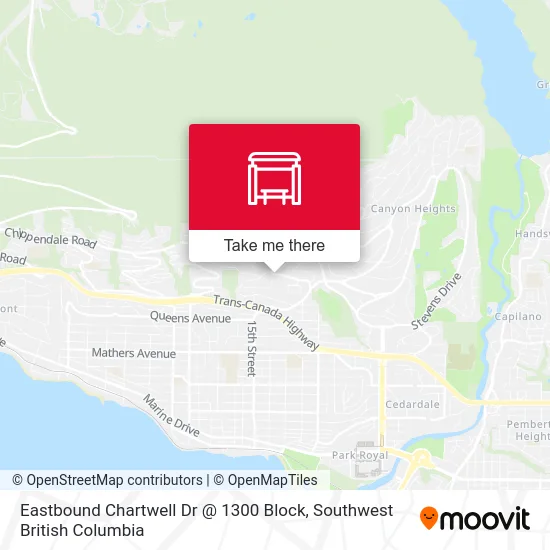 Eastbound Chartwell Dr @ 1300 Block map