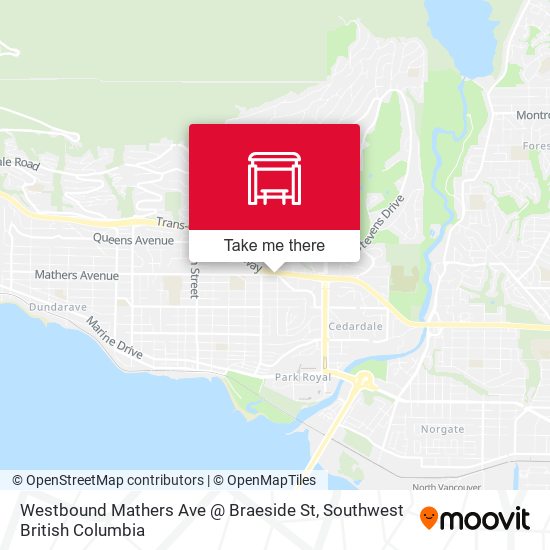 Westbound Mathers Ave @ Braeside St map