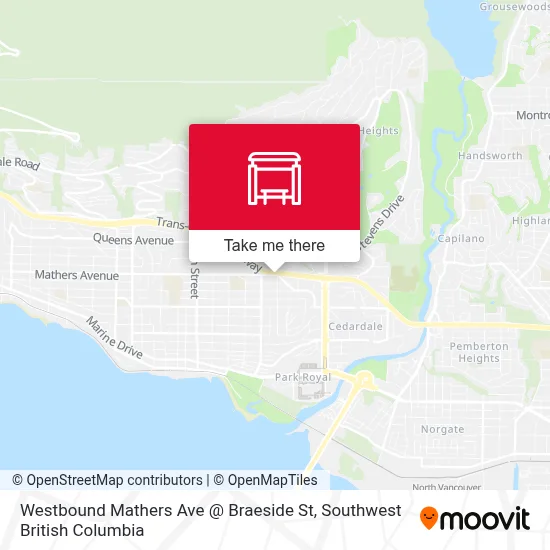 Westbound Mathers Ave @ Braeside St map