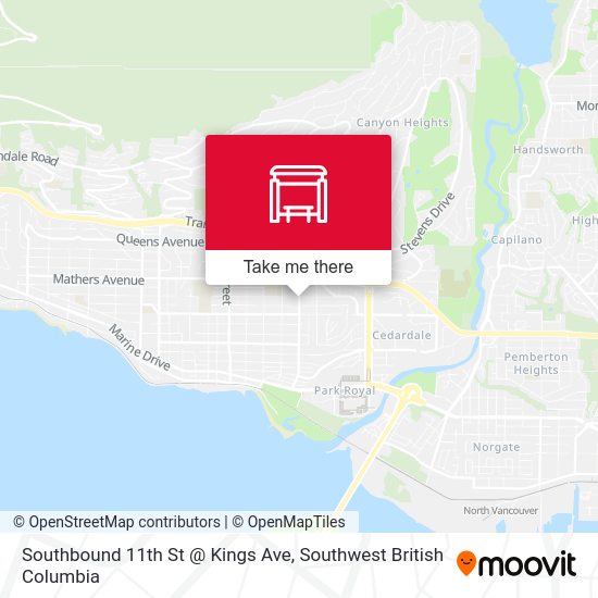 Southbound 11th St @ Kings Ave map
