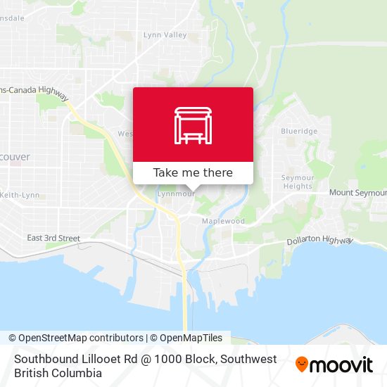 Southbound Lillooet Rd @ 1000 Block map