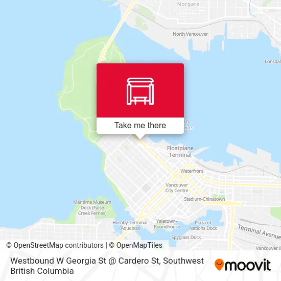 Westbound W Georgia St @ Cardero St plan