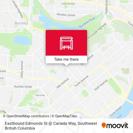 Eastbound Edmonds St @ Canada Way map
