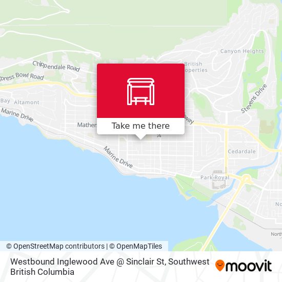 Westbound Inglewood Ave @ Sinclair St map