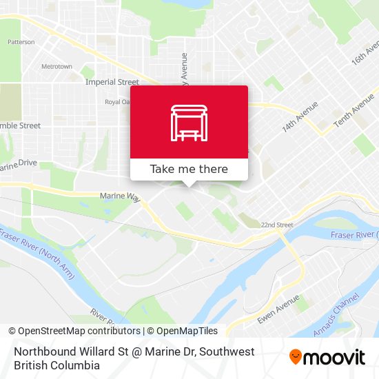 Northbound Willard St @ Marine Dr map
