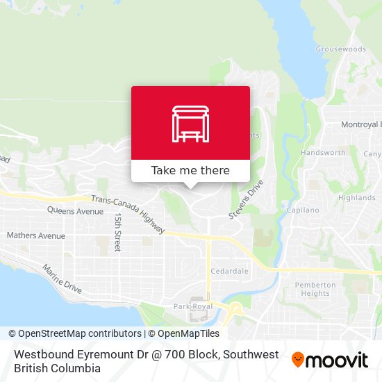 Westbound Eyremount Dr @ 700 Block map