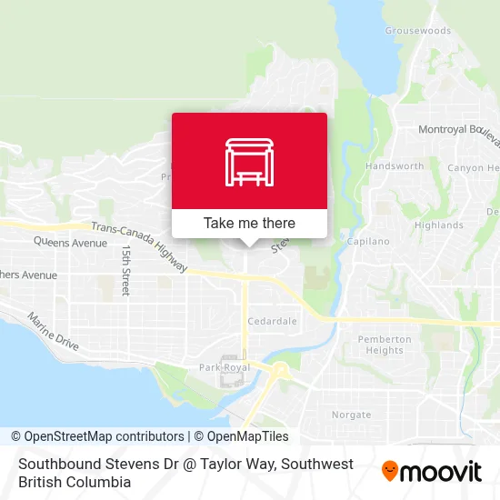Southbound Stevens Dr @ Taylor Way map
