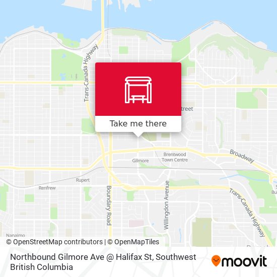 Northbound Gilmore Ave @ Halifax St map