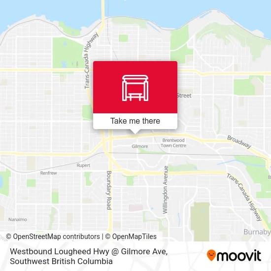 Westbound Lougheed Hwy @ Gilmore Ave map