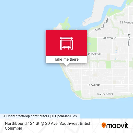 Northbound 124 St @ 20 Ave map