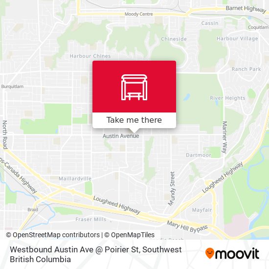 Westbound Austin Ave @ Poirier St map