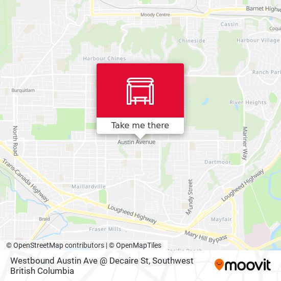 Westbound Austin Ave @ Decaire St map
