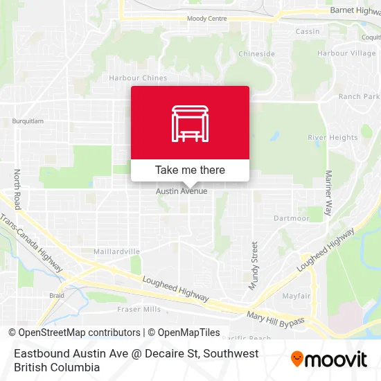 Eastbound Austin Ave @ Decaire St map