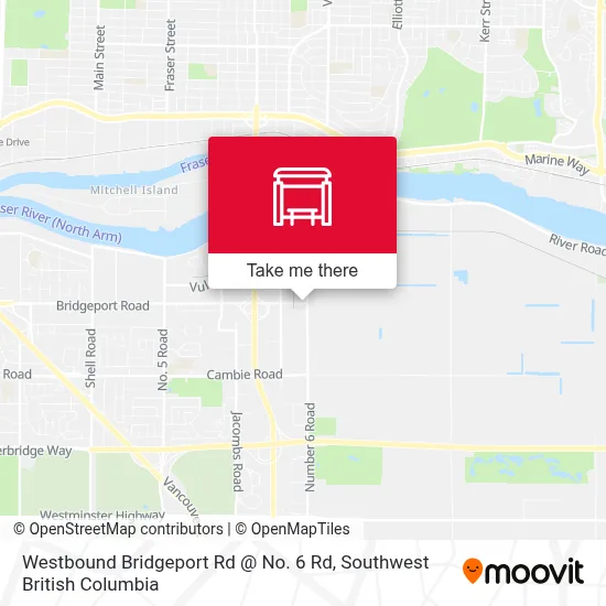 Westbound Bridgeport Rd @ No. 6 Rd map