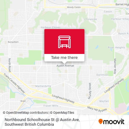 Northbound Schoolhouse St @ Austin Ave map