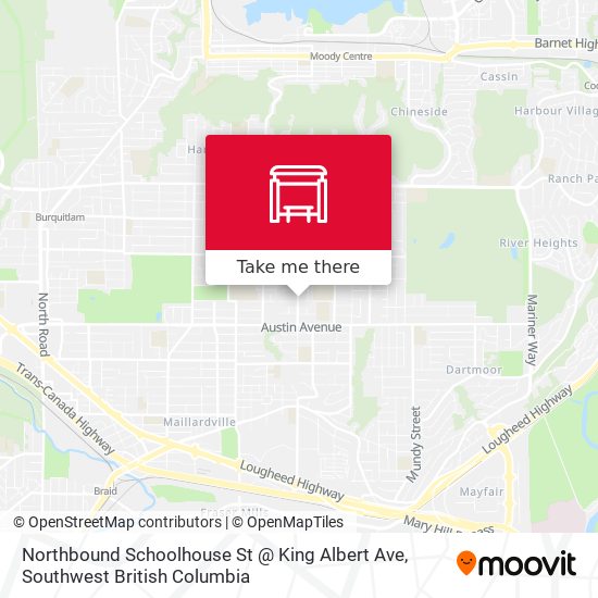 Northbound Schoolhouse St @ King Albert Ave map