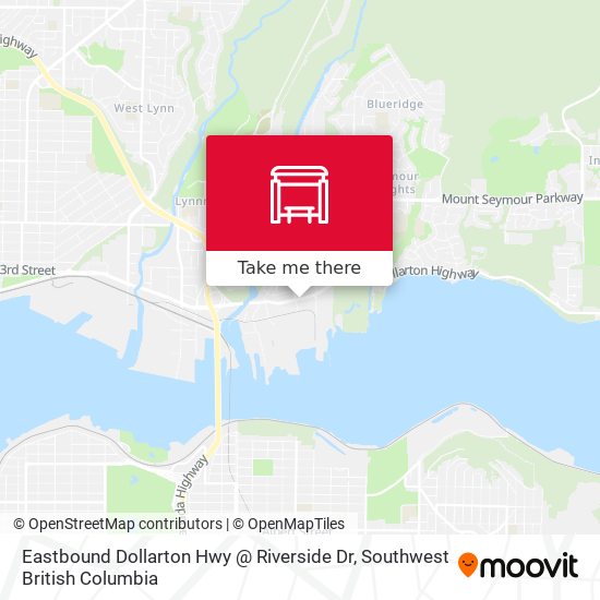 Eastbound Dollarton Hwy @ Riverside Dr map