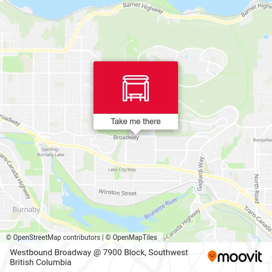 Westbound Broadway @ 7900 Block map