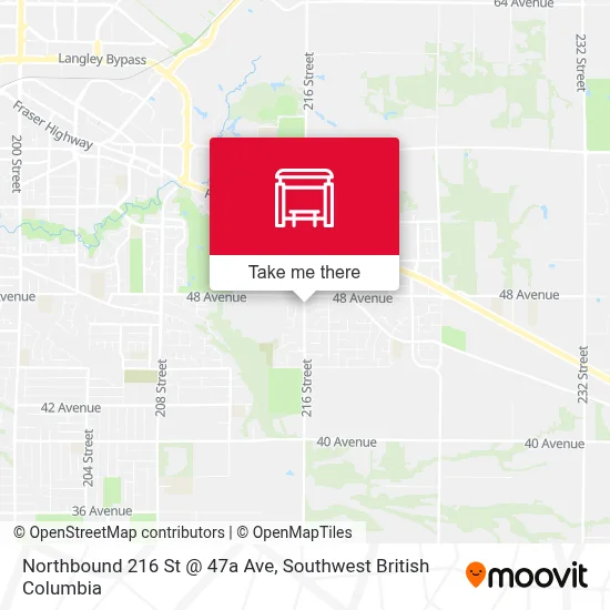 Northbound 216 St @ 47a Ave map