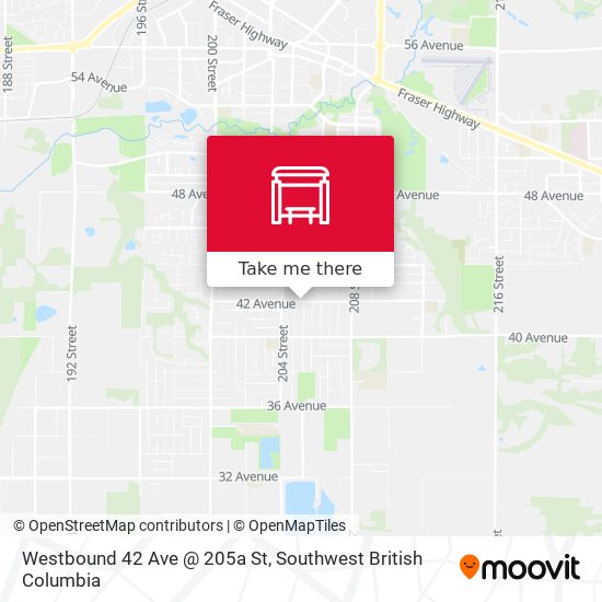 Westbound 42 Ave @ 205a St map