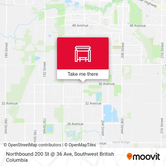Northbound 200 St @ 36 Ave map