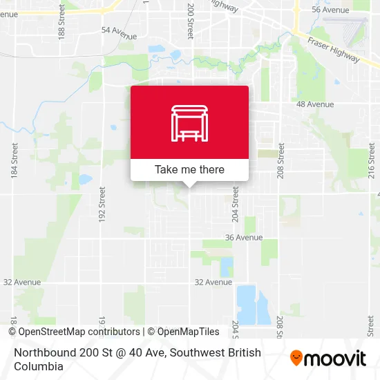Northbound 200 St @ 40 Ave map