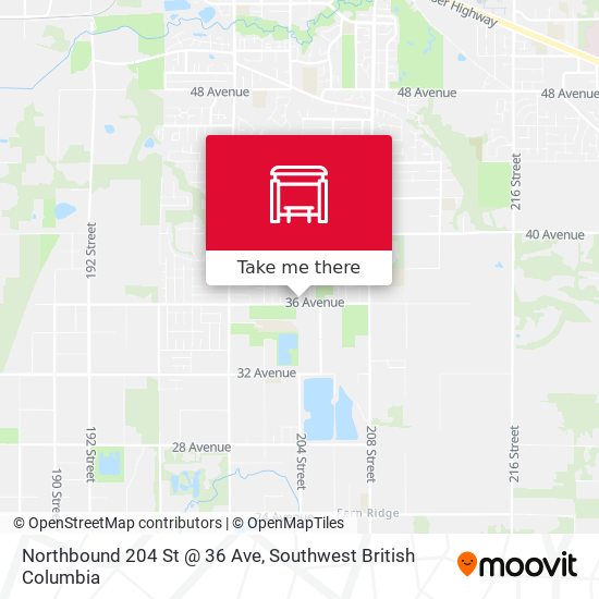 Northbound 204 St @ 36 Ave map