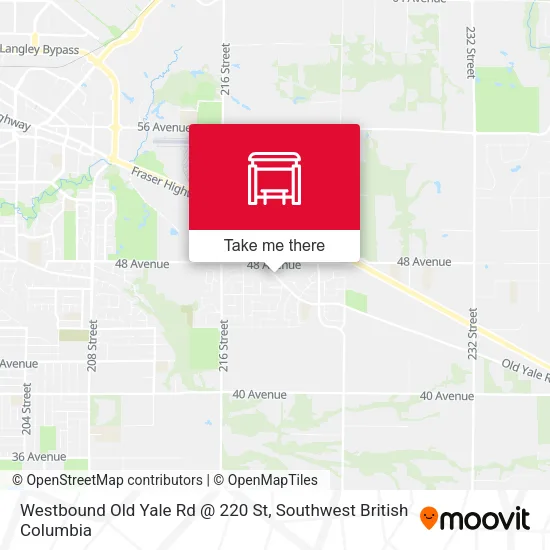 Westbound Old Yale Rd @ 220 St map