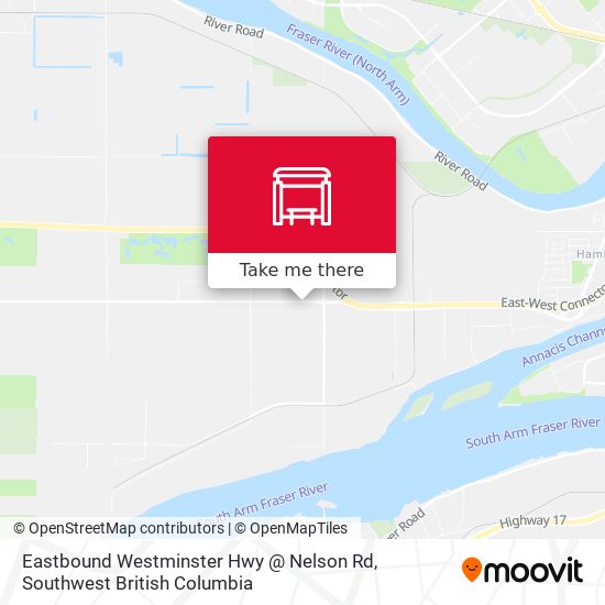 Eastbound Westminster Hwy @ Nelson Rd map
