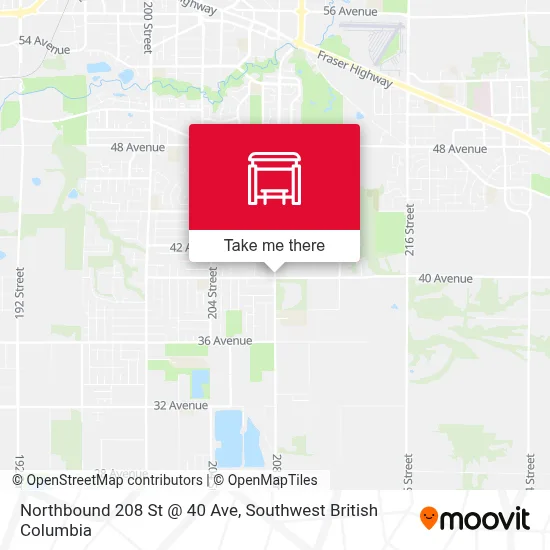 Northbound 208 St @ 40 Ave map