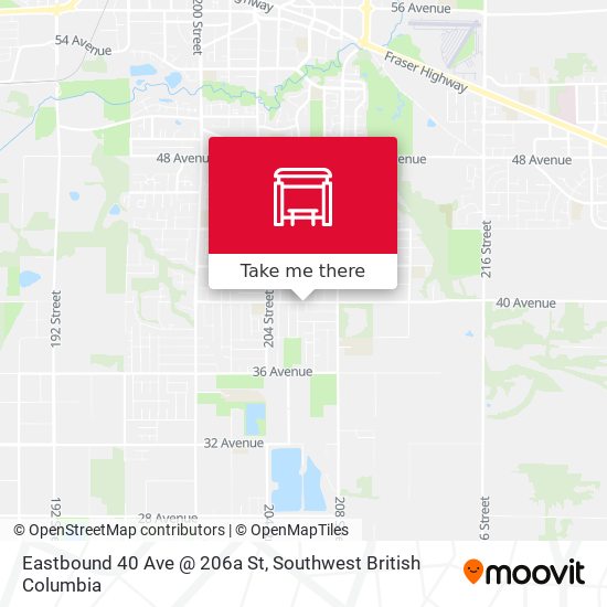 Eastbound 40 Ave @ 206a St map