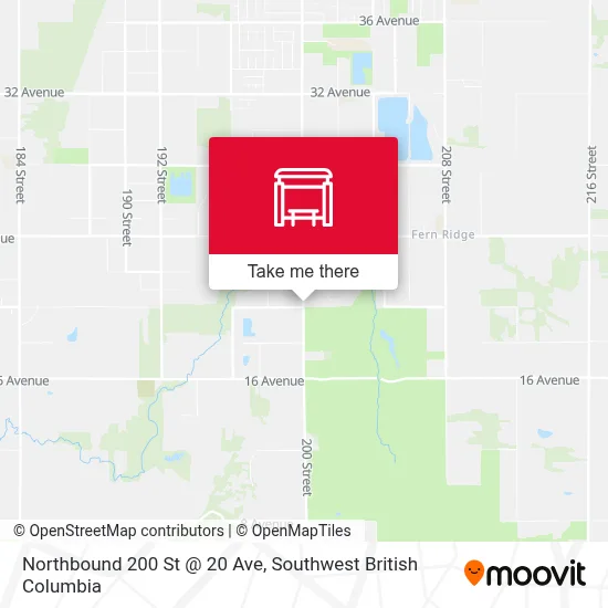 Northbound 200 St @ 20 Ave map