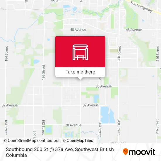 Southbound 200 St @ 37a Ave map