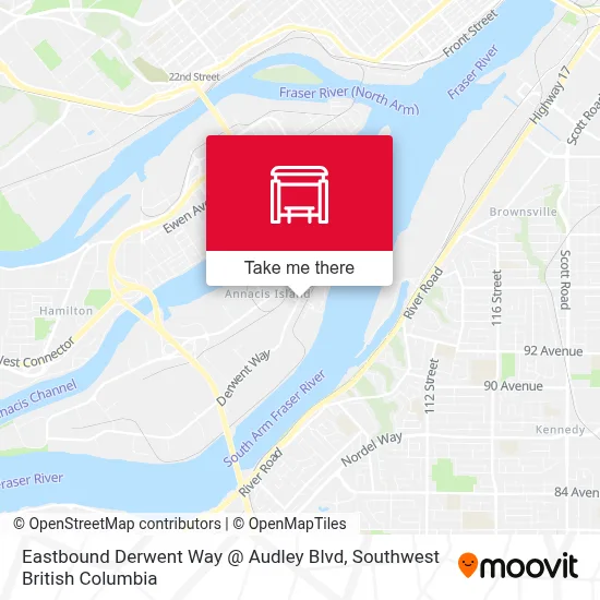 Eastbound Derwent Way @ Audley Blvd map
