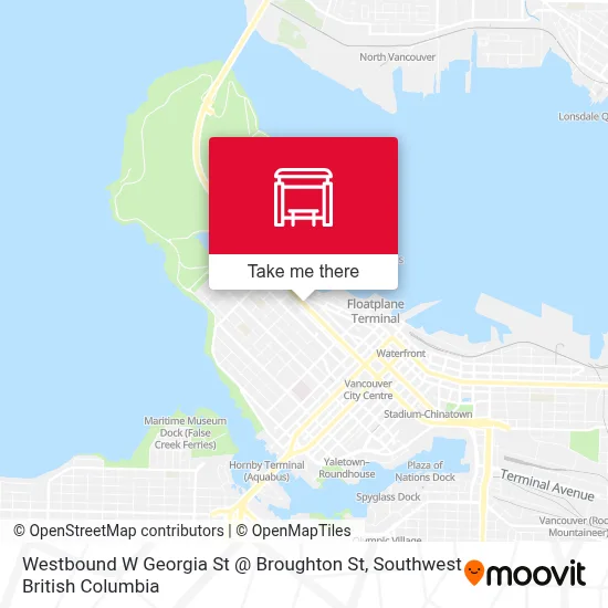 Westbound W Georgia St @ Broughton St map