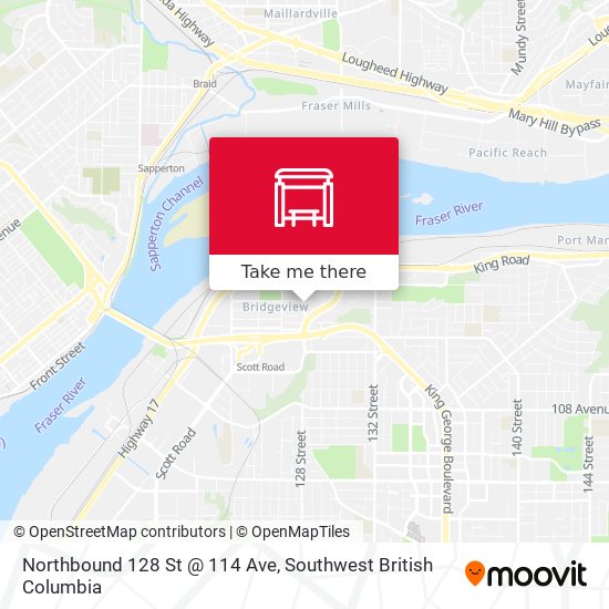 Northbound 128 St @ 114 Ave map