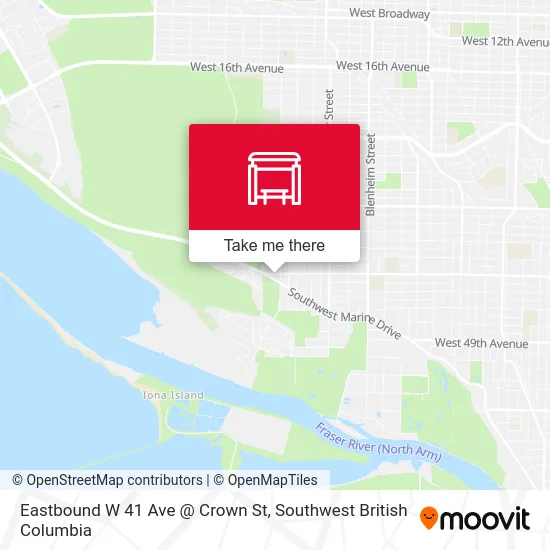 Eastbound W 41 Ave @ Crown St map