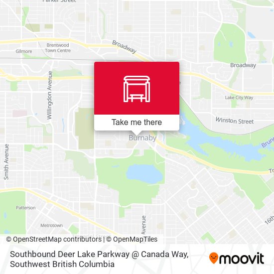 Southbound Deer Lake Parkway @ Canada Way map