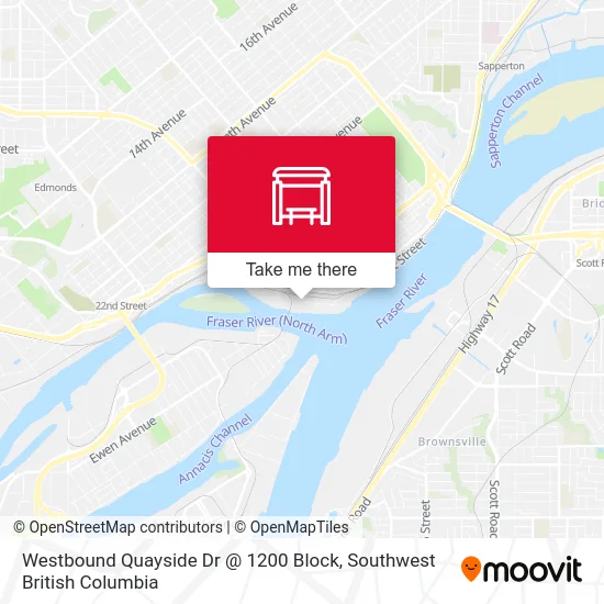 Westbound Quayside Dr @ 1200 Block map