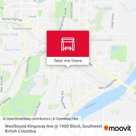 Westbound Kingsway Ave @ 1900 Block map